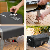 Outdoor gas pizza oven, portable propane pizza grill, equipped with an automatic rotation system and pizza stone image 2
