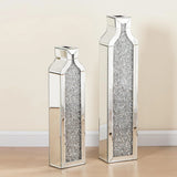 Floor vase crushing diamond reflective vase - Silver floor-style vase set (2-piece) - 24-inch and 30-inch large crystal goblet vases, suitable for living rooms, dining rooms, bedrooms, home corners, corridors, indoor offices and floors. image 4