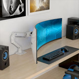 High-quality heavy-duty gaming monitor stand, single monitor desktop fixer - suitable for 1000R curved ultra-wide monitors (maximum size up to 49 inches), weighing 28 to 42 pounds, VESA 75x75 mm or 100x100 mm specification - high-definition rotating image 2