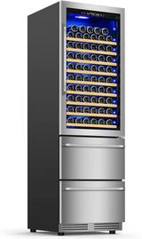 24 Inch Dual Drawer Fridge Under Counter with Wheels, Outdoor Beverage Refrigerator for Patio, Stainless Steel Weather-Proof, Freestanding or Built-In Installation, Ideal for Home and Commercial Use image 2