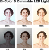 D50 LED Video Light Panel Lights 15.4", 2 Packs 45W 3000K-8000K Bi-Color Dimmable Photography Lighting, CRI 96 Videography Lighting for Video Shooting/Gaming/Live Stream/Studio/Film image 3