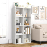 Suitable for two people, floor-standing bookshelf, with an open back panel, anti-toppling device. It is a modern storage display stand suitable for use in family offices, living rooms, bedrooms, and study rooms. White. image 4