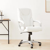 High-back executive office chair, adjustable in height, tiltable, rotatable, uniform size, white/mustard color image 2