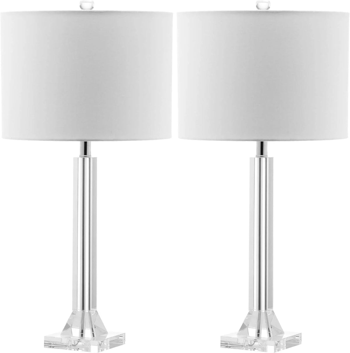 27" Modern Crystal Table Lamp 2-Pack with Linen Shade for Bedroom Living Room Home Office Desk Nightstand with LED Bulb Suitable for Living Room, Dormitory, Office,