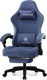 Gaming Chair, Computer Office Chair with Pocket Spring Cushion, Linkage Armrests and Footrest, High Back Ergonomic Computer Chair with Lumbar Support Task Chair with Footrest image 2