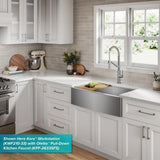 33-inch country-style workstation with built-in sink, dish drying rack, and stainless steel kitchen sink image 3