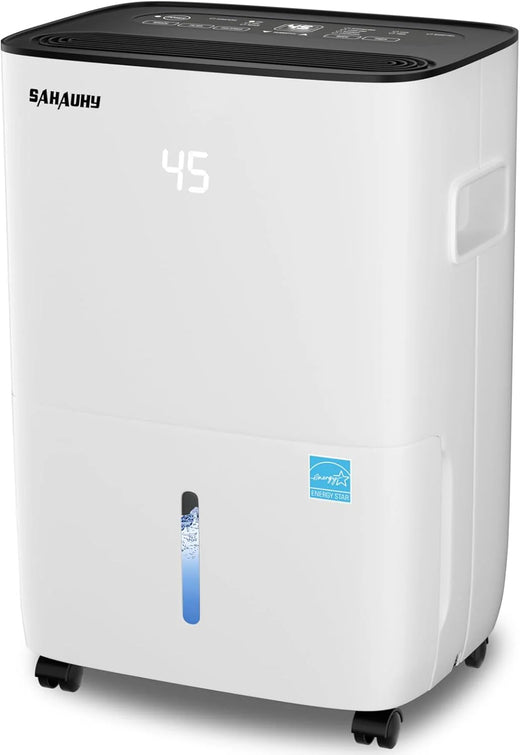 80-gallon Energy Star dehumidifier for basement, family bedrooms, large rooms (with a maximum area of up to 5200 square feet), equipped with drainage pipes and water tank
