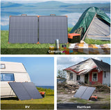 350-watt portable solar panel, suitable for power stations, hurricane emergency supplies, 43-volt foldable solar charger (25% efficient, IP68 waterproof rating, 4 reinforced stands, suitable for camping and RV travel) image 3