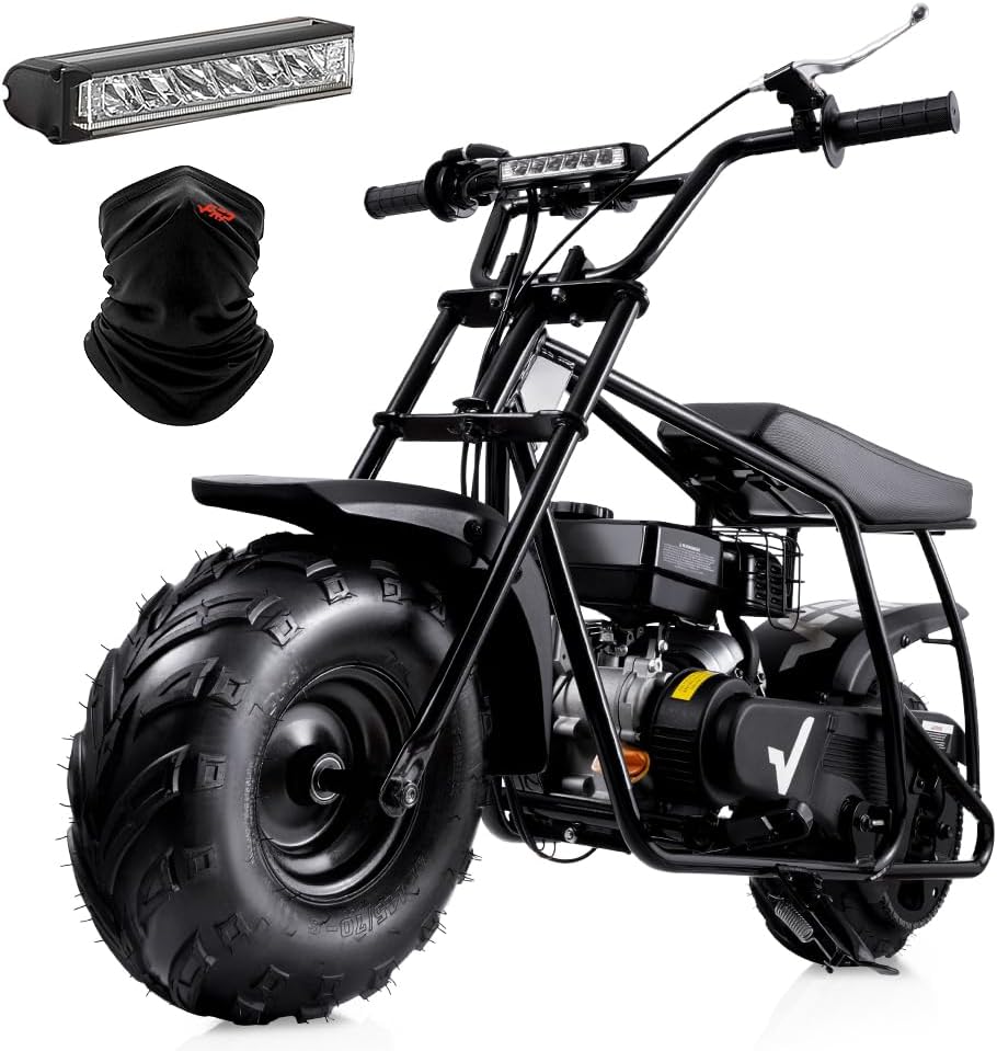 Mini Dirt Bike GMB100, 99 CC Gas Powered Mini Bike 4 Stroke 3HP, Off Road Mini Bikes for Kids and Adult, Trail Bike Up to 24 Mph, Weight Support Up to 185 LBS (Black)