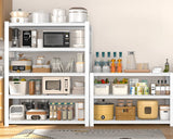 28-inch wide x 12-inch deep x 59-inch high closet storage rack - 5 layers of white metal connected shelves, adjustable heavy-duty garage shelves, practical shelf-style storage rack for kitchen storage, 4-piece set image 2