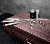 Outdoor Grill Accessories for Barbeque - Outdoor Grill Accessories for Barbeque - Premium Grill Tool Sets - Dark Wood Case Grilling Set - Griddle Accessories Kit - BBQ Gear image 2