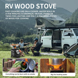 Wood Burning Camp Stove, Outdoor Portable Wood Burning Camp Stove, Large Stainless Steel Camping Stove for Outside Cooking Survival Campfire Patio Backyard Gathering 16"L x 13"W x 17"H3 image 4
