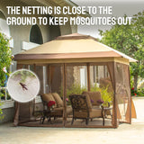 CROWN SHADES 13x13 Pop Up Gazebo, Canopy Tent, Gazebos on Clearance - Outdoor Gazebo for Backyard & Patio Furniture - Carpa Pop Up Tent with Wheeled STO-N-Go Cover Bag (Beige & Coffee) image 4
