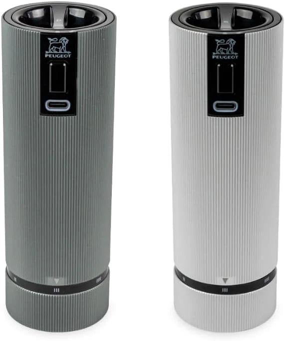Double-flavor spice grinder Salt grinder - Electric rechargeable series u'Select 15 cm - Pepper grains Salt gem set - 6 preset flour settings
