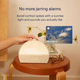 Sunrise alarm clock, audio equipment, smart lamp (rubber material) - White noise mode, screen-free sleep program image 3