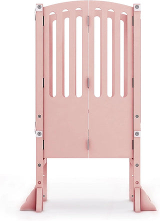 Infant Tower Stool - Modern Style - White: A foldable and height-adjustable Montessori wooden learning furniture with a fixed device