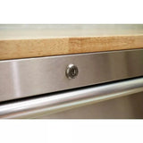 72 in 18-Drawer 24 in. D Mobile Workbench with Solid Wood Top Stainless Steel image 3