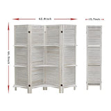 ECOMEX Room Divider 4 Panel, White with Shelves, Wall Dividers and Folding Privacy Screens image 3
