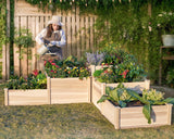 Garden Bed Outdoor Gardening, 28 Inch Depth 3-Tier Wood Planter Box with Cedar Leg, Baseboard, Leakage Hole,Easy Assembled, Ideal for Vegetables, Herbs, Flowers image 2