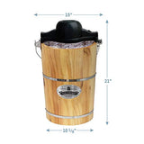 Elite Gourmet 6 Quart Vintage Wood Bucket Electric Ice Cream Maker Machine image 4
