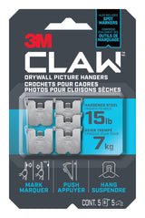 3M Claw DrywAll Picture Hanger, 15-lb Capacity, 5 Hangers per Pack
