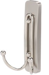 3M Command Large Bathroom Double Hook, Satin Nickel
