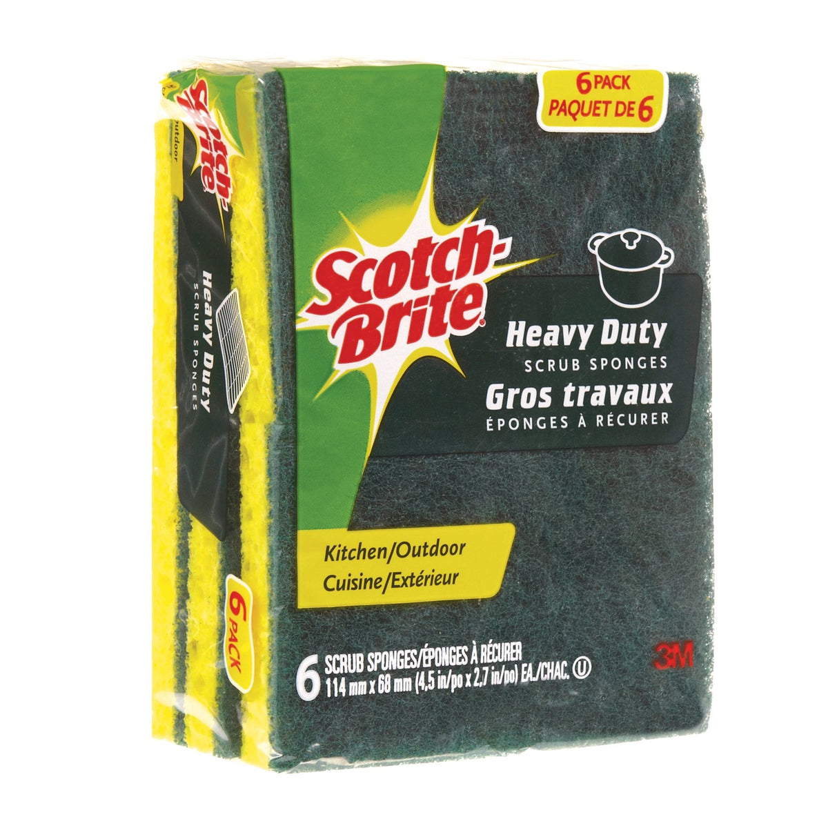3M Scotch-Brite Heavy Duty Scrub Sponge, 6-pk