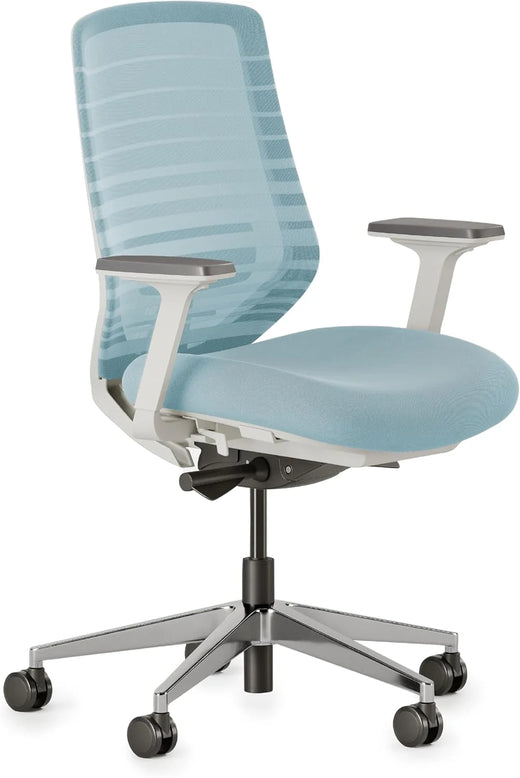 Ergonomic office chair - A versatile office chair with adjustable lumbar support, breathable mesh backrest, and stable wheels - Experience the best comfort and support - Sapphire color