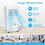 8500 BTU Portable Air Conditioners Cool Up to 360 Sq.Ft,3 IN 1 portable ac unit with Remote Control/LED Display/24Hrs Timer/Window Installation Kit & Screwdriver,White image 4