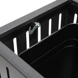 Outdoor trash bin top tray matte black stainless steel commercial waste storage box with lock cover. Heavy-duty industrial garden garage garbage container, dimensions: 35.5 * 15.8 * 15.8 inches. image 4