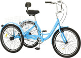 Adult tricycles, 20-inch tricycles, tricycle motorcycles, carbon steel leisure bicycles with baskets and adjustable seats, suitable for elderly, female and male picnic and shopping tricycles (yellow) image 4