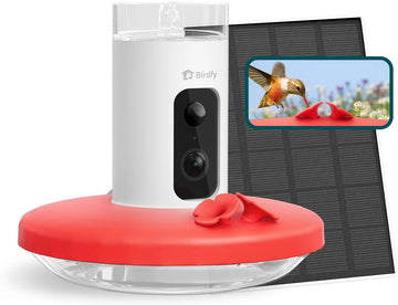 Hummingbird Feeder (Outdoor Hanging Type, with Camera, Ant-proof Groove), supports real-time viewing via 1080P high-definition application, equipped with artificial intelligence hummingbird recognition function, automatic recording and alarm function