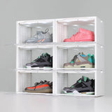 Lightning Collection Storage Box - Voice Control - Easy Access Storage Shoe Box, Stackable Shoe Storage Box, Equipped with Transparent Plastic Door, Suitable for Sports Shoes (11.2 x 14.9 x 8.8 inches (6 sets), White) image 2