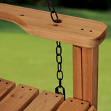 Backyard Discovery 55" Cedar Wood Farmhouse Outdoor Porch Swing Bench with Two-Person Seating, Durable Hanging Chains, Water-Resistant, Heavy-Duty 600 Lbs Weight Capacity for Patio, Deck, Garden image 4