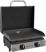 1813 Original 22” Tabletop Griddle with Hood and Stainless Steel Front Plate, Powder Coated Steel, Black image 2