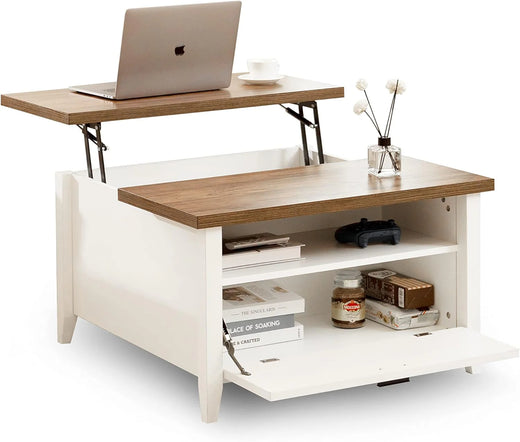 Retro-style high-back coffee table in white