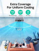 Evaporative Cooler, 2100CFM Air Cooler, 120°Oscillation Swamp Cooler with Remote Control, 24H Timer, 3 Wind Speeds for Outdoor Indoor Use,8 Gallon image 4
