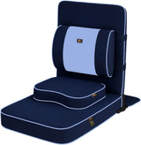 Ground chair, with backrest support | Adult yoga chair | Portable folding chair | Yoga chair with cushion and meditation pad | Black | 24x22 inches image 3