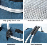 Folding Insulated Cooler Picnic Basket Portable Insulated Lunch Bag Large Lunch Bag with Aluminium Handles for Office Camping Hiking Outdoor Picnic image 4