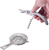 17pc Stainless Steel Cocktail Shaker Set Ice Strainer Clip Mixing Spoon Measure Cup Bar Tools Cocktail Set Can Opener Ice Shovel image 2