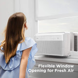 U-Shaped Inverter Window Air Conditioner 12,000BTU with Open Window Flexibility, Robust Installation,Extreme Quiet, 35% Energy Saving, Smart Control, Alexa, Remote, Bracket Included (Renewed) image 2