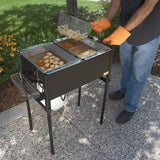 Triple Deep Fryer-3 Basket Stainless Steel Propane Cooker-Outdoor Fish Fry/Chicken-Tall Heavy Duty image 2