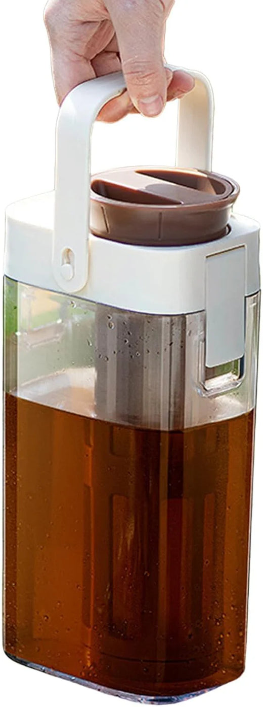 Iced Tea Pitcher, Tea Beverage Container, Leak Proof Dispenser with Transparent and Large Capacity Design for Outdoor Picnics, Parties, or Barbecues, 1 Piece