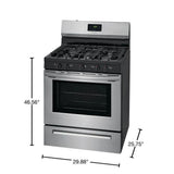 Frigidaire 30 in. 5 Burner Freestanding Gas Range in Stainless Steel FCRG3052AS image 3