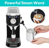 Espresso Machine 20 Bar, Compact Espresso Maker with Steam Milk Frother, Stainless Steel Coffee Machine with 34oz Removable Water Tank for Cappuccino, Latte, Silver image 4