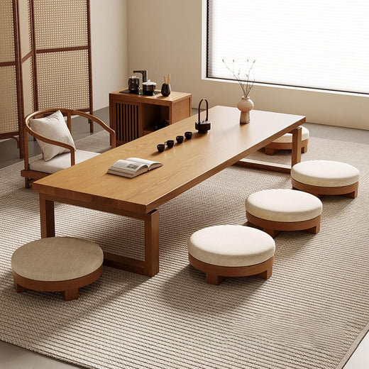 Japanese tatami coffee table,round wood coffee table,wooden coffee table living room,Japanese floor table，tea table,tatami table,low table for sitting on the floor,Walnut coffee table(100cm/39.3in)
