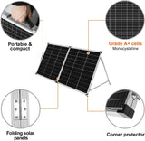Foldable solar panel - 18-volt monocrystalline silicon type, portable foldable solar suitcase, equipped with a controller, used to charge 12-volt batteries (all lead-acid types: ventilated AGM gel): suitable for RV camping, sailing (200 watts) image 2