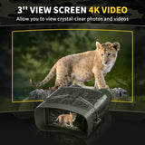 Night Vision Goggles - 4K Night Vision Binoculars with 5000mAh Rechargeable Battery, 32GB TF Card can Save Photo and Video, 3'' HD Screen for Camping & Security, Black image 4