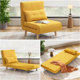 A three-in-one sleeping chair-bed, convertible chair-bed sofa, a lounge chair with adjustable backrest, suitable for apartments/bedrooms/offices, dark gray. image 3