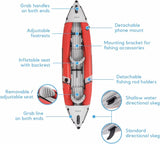 68309EP Excursion Pro K2 Inflatable Kayak Set: Includes Deluxe 86in Kayak Paddles and High-Output Pump – SuperTough PVC – Adjustable Bucket Seat – 2-Person – 400lb Weight Capacity image 4